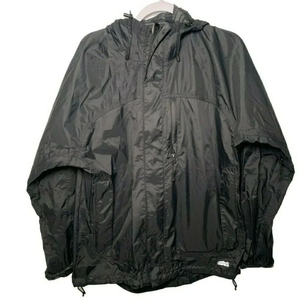 Campmor Men's Black Rain Hooded Windbreaker M